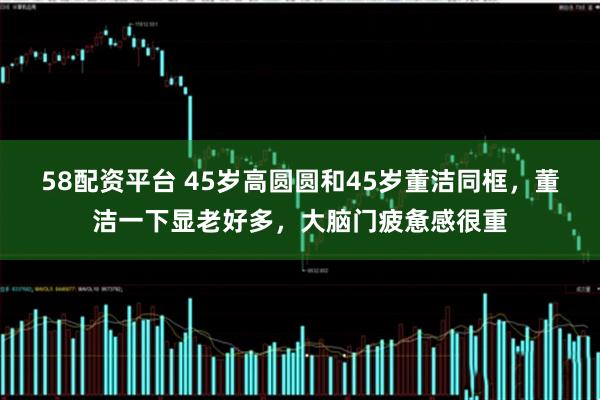 58配资平台 45岁高圆圆和45岁董洁同框，董洁一下显老好多，大脑门疲惫感很重