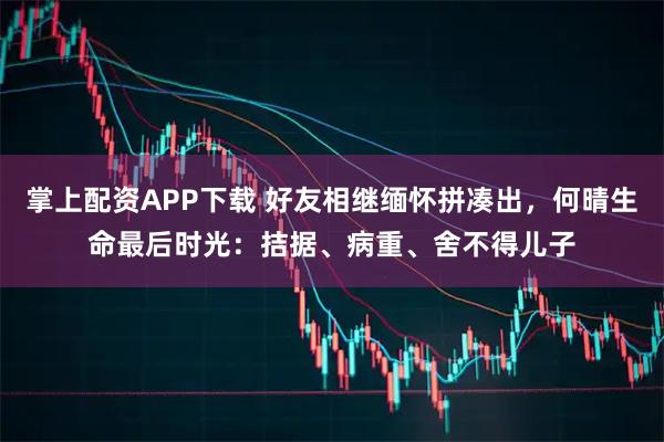 掌上配资APP下载 好友相继缅怀拼凑出，何晴生命最后时光：拮据、病重、舍不得儿子